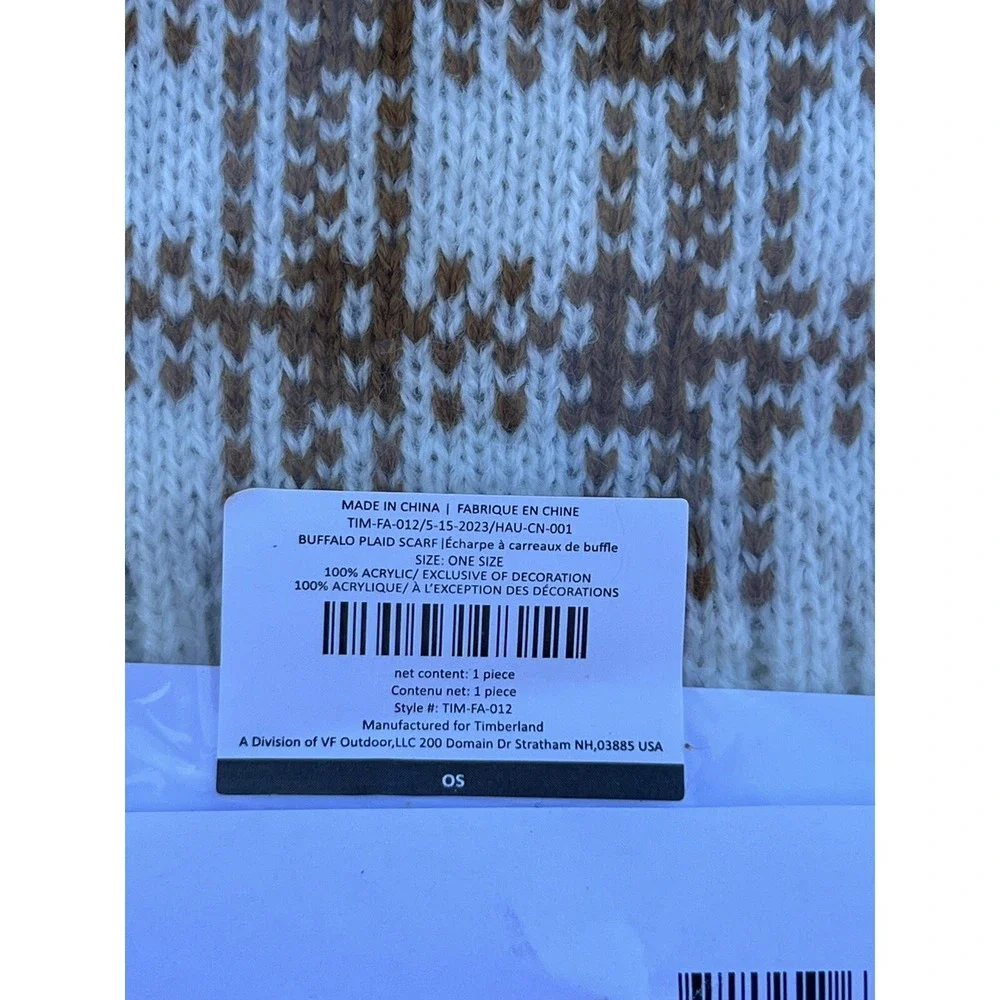 Timberland Scarf Buffalo Plaid Beige FabFitFun 2023‎ NIP